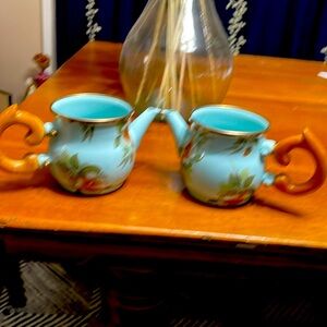 Pair of MacKenzie Childs Teapots
